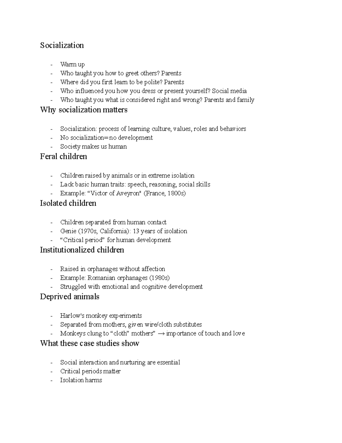 Sociology 101: Week 4 - Understanding Socialization & Human Development ...