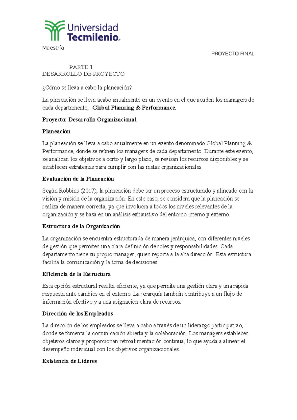 Proyecto Final DE Fundamentos de la administración - PROYECTO FINAL ...