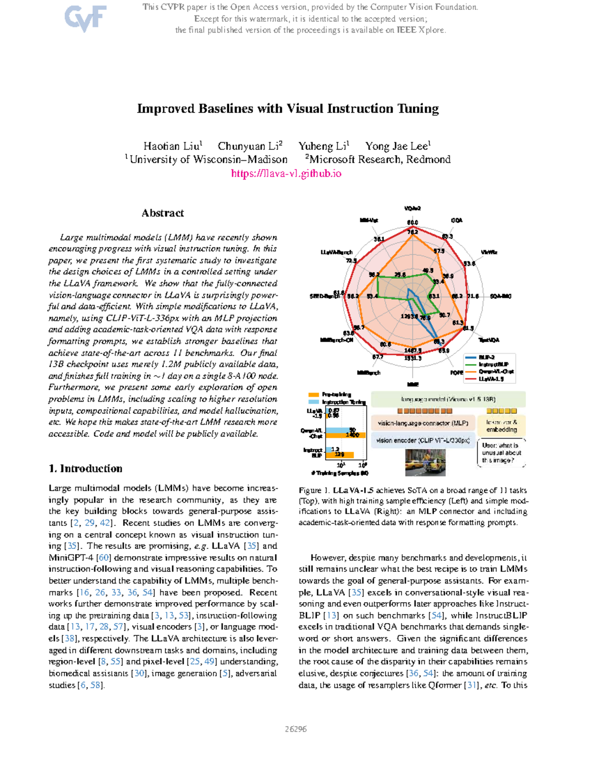 Improved Baselines with Visual Instruction Tuning - CVPR 2024 Paper ...