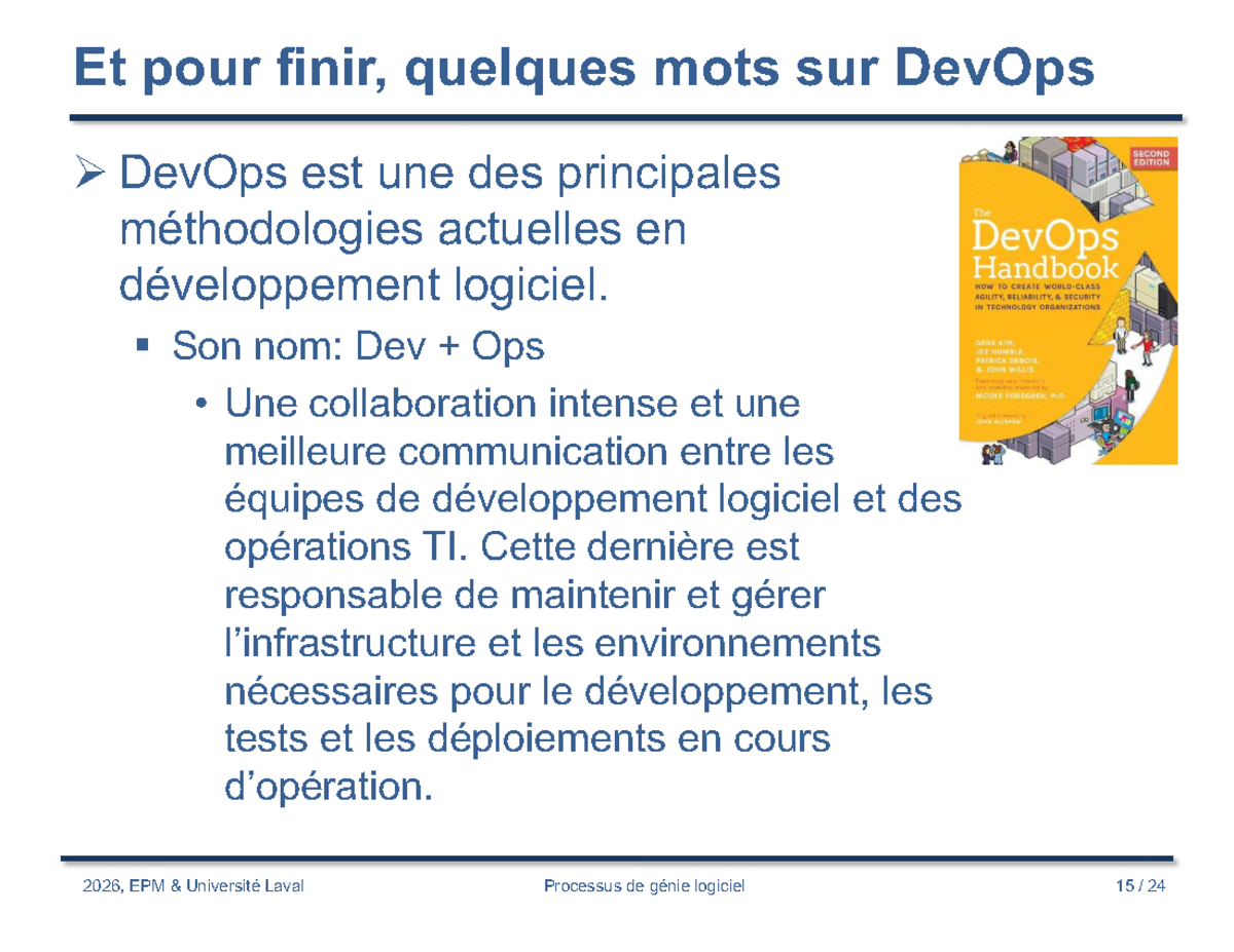 H26 GLO2003 16 DevOps: Méthodologie et Principes Clés - Studocu