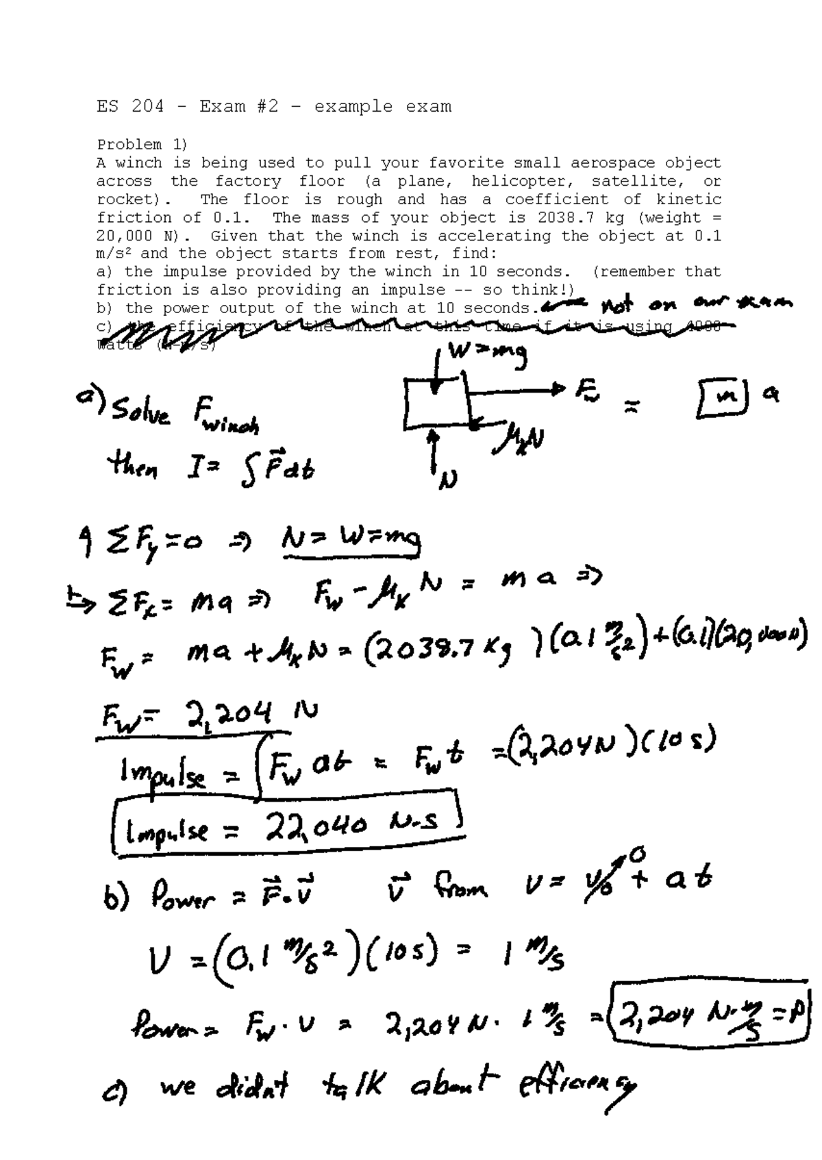 ES 204 - Exam #2 - Example Exam - Studocu
