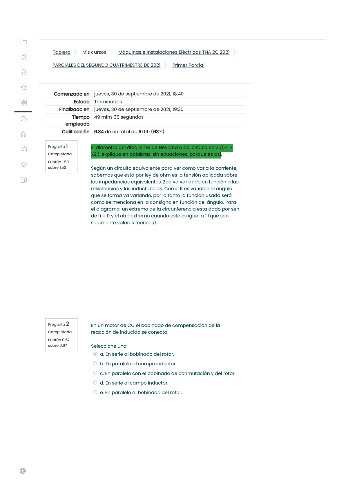 TNA 2C 2021 - Primer Parcial: Revisión de Máquinas e Instalaciones Eléctricas - Document Preview