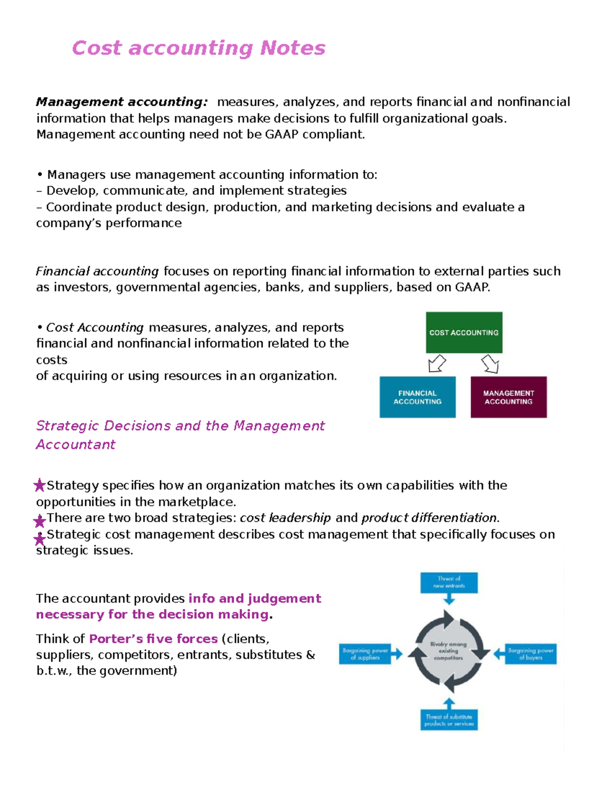 Cost Accounting Notes - Exam Preparation Guide - Studocu