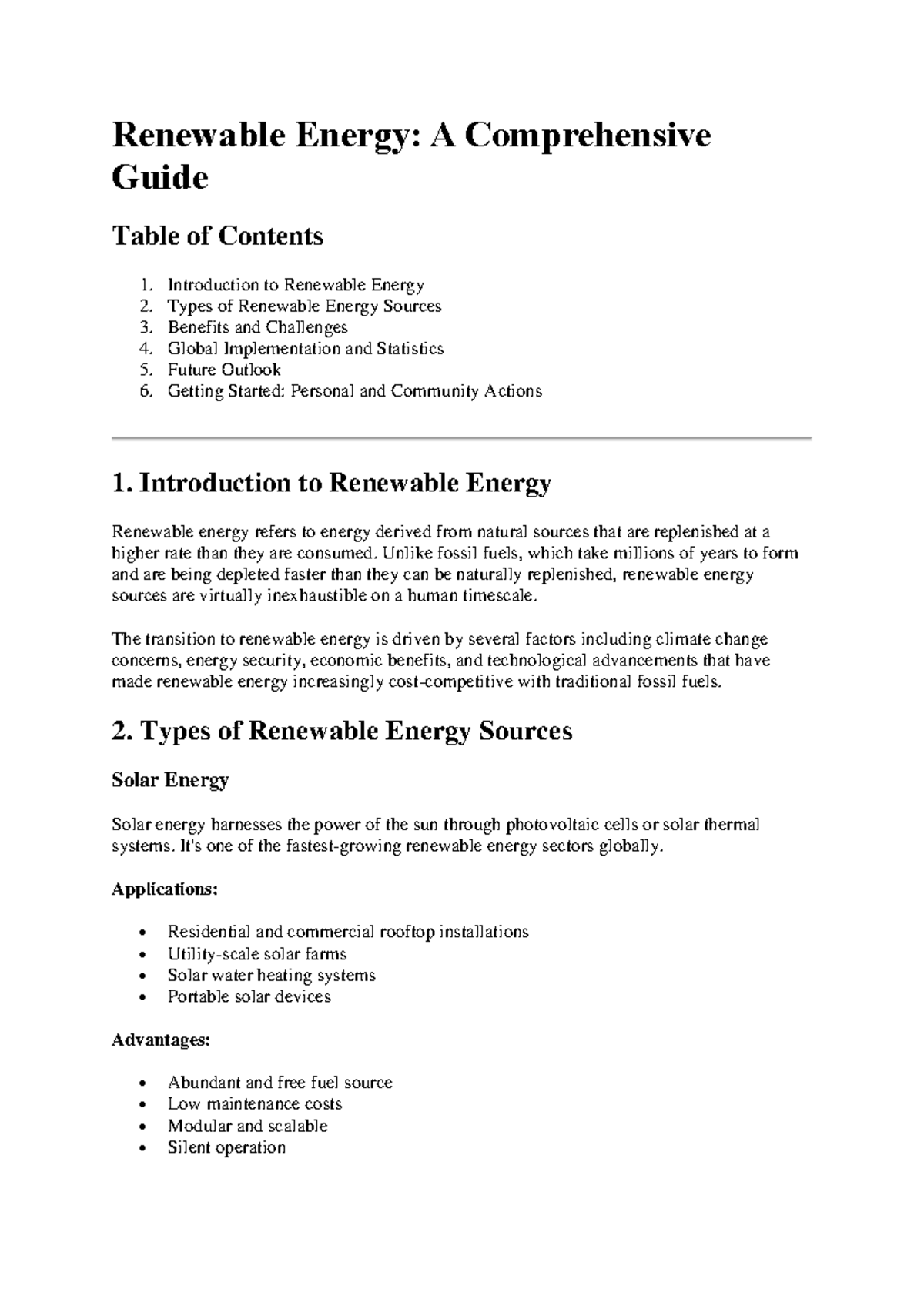 Renewable Energy (RE101): A Comprehensive Guide to Sources and Benefits ...