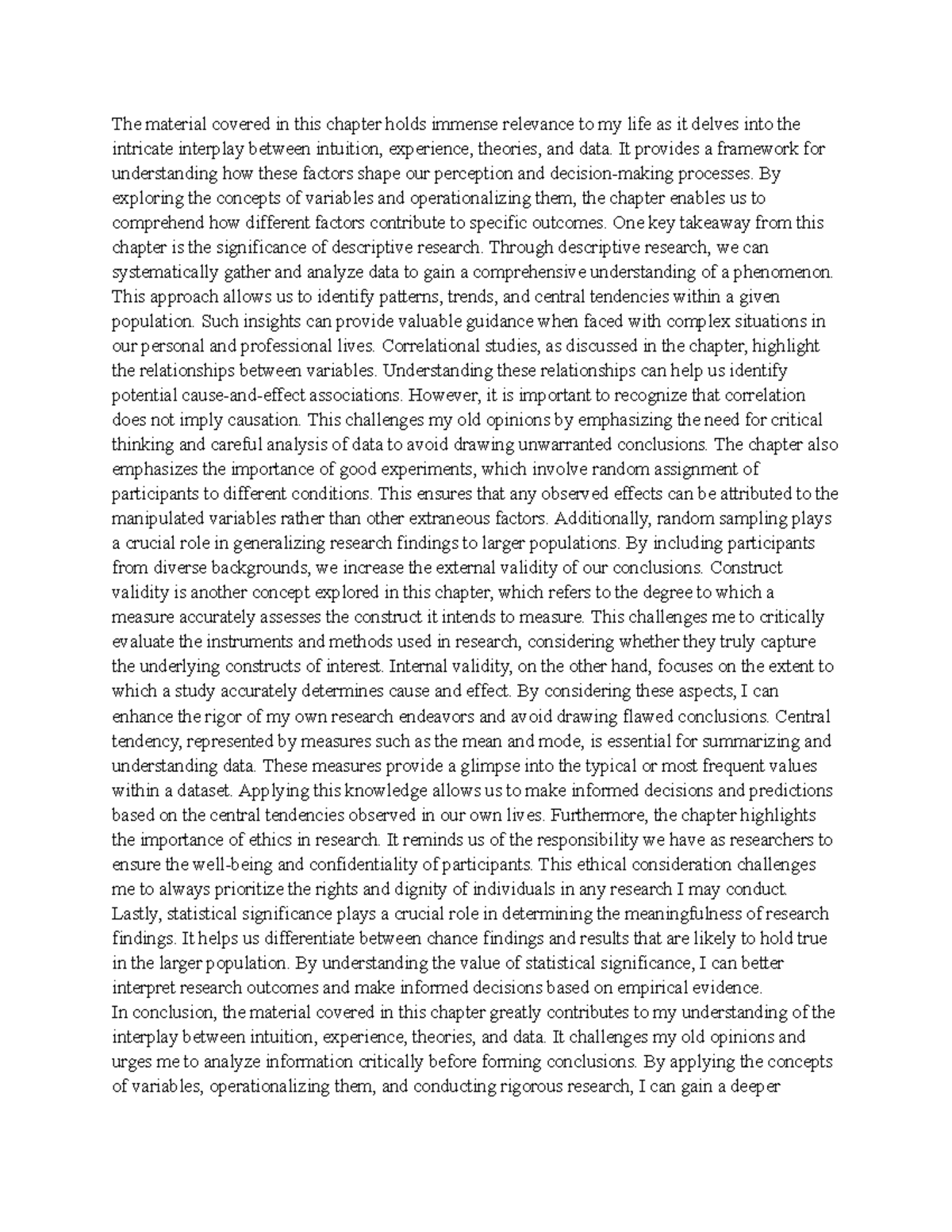 Chapter 2: The Interplay of Intuition and Research in Psychology - Studocu