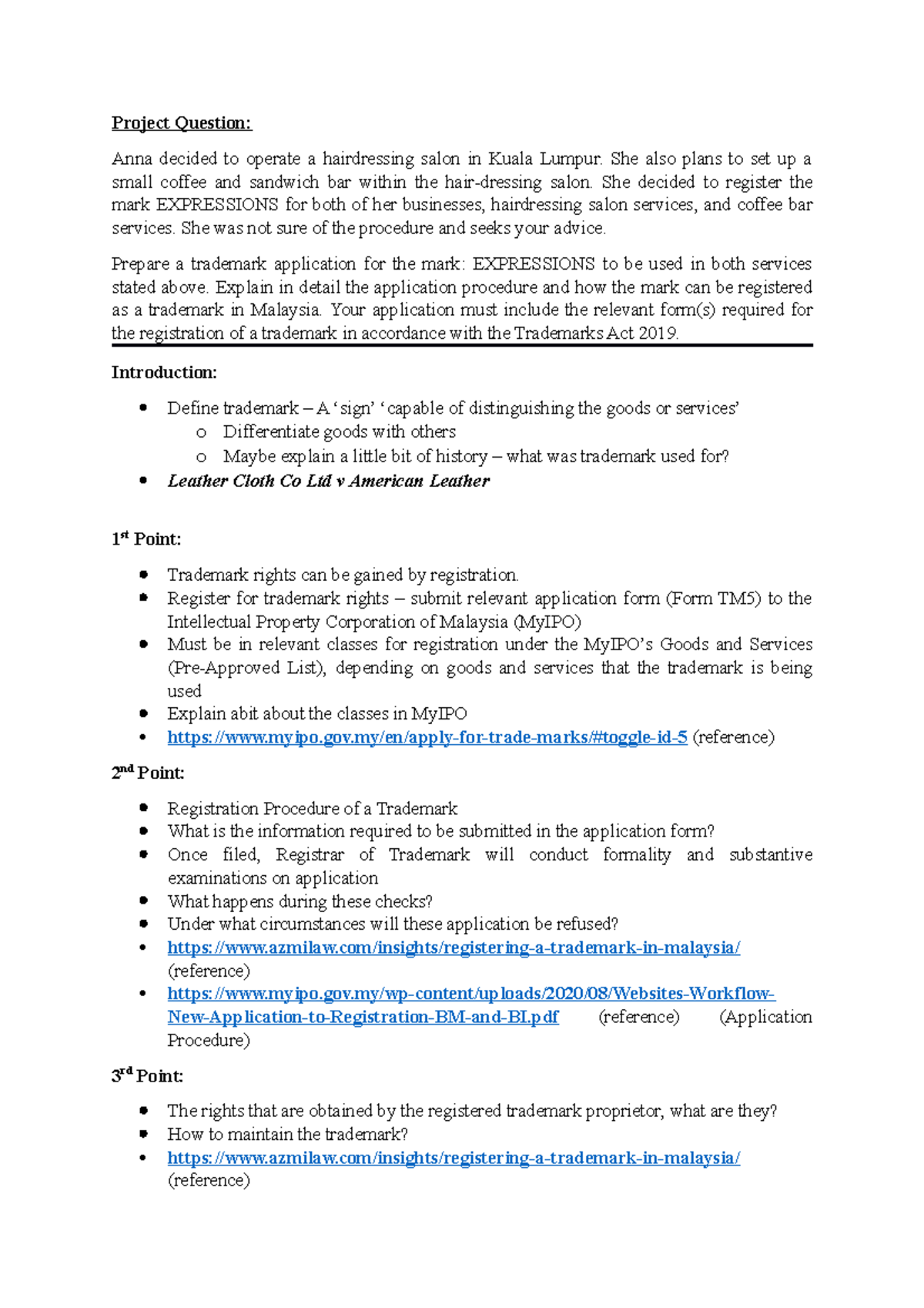 IP Assignment Outline - Project Question: Anna decided to operate a ...