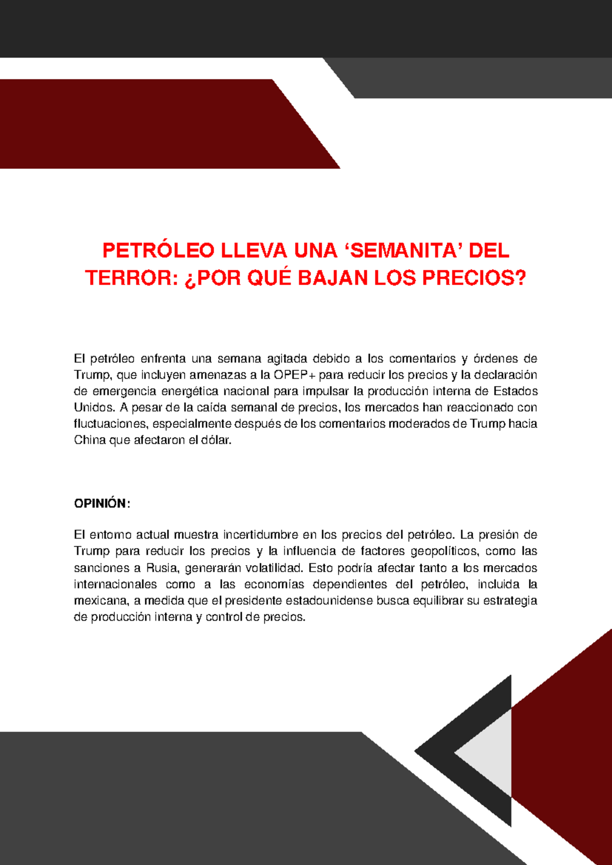 Petróleo: Análisis de la Volatilidad y Precios en la Semana Actual ...