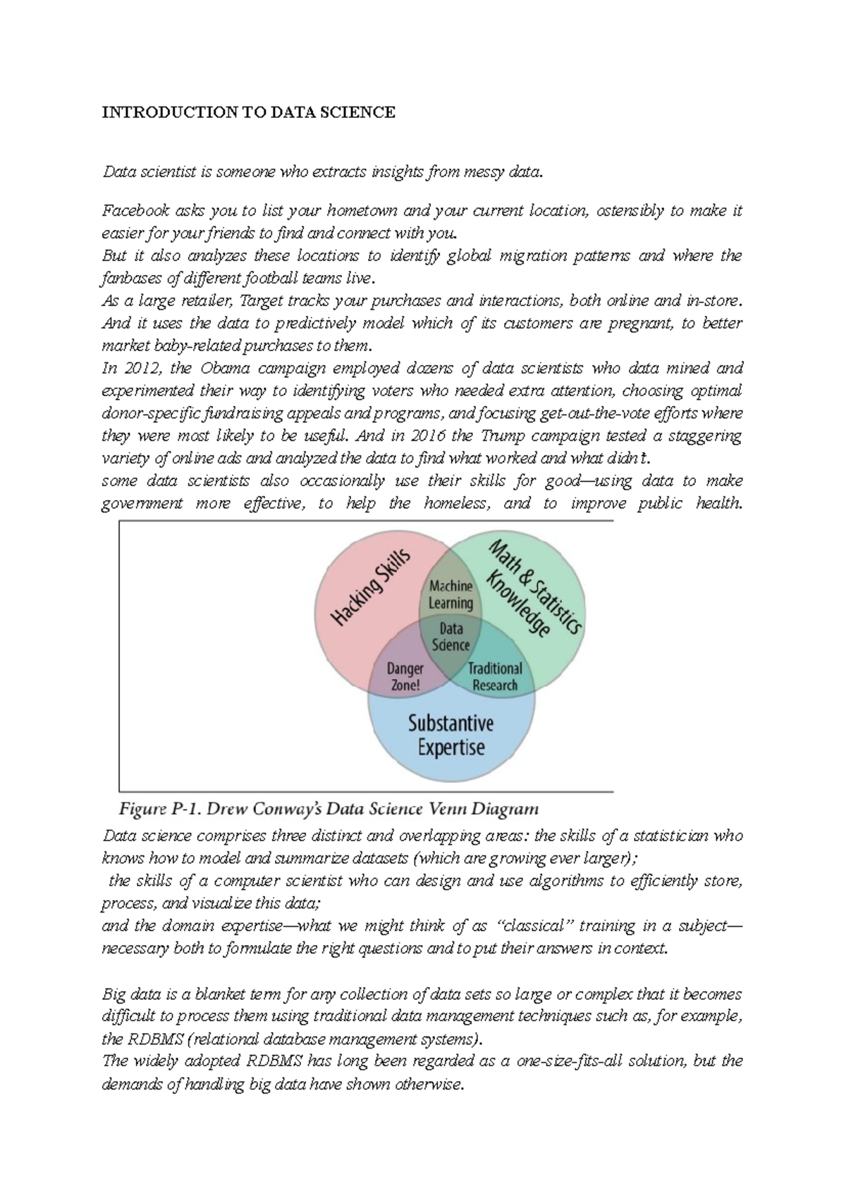 DS Unit 1: Data Science Process - Comprehensive Notes - Studocu