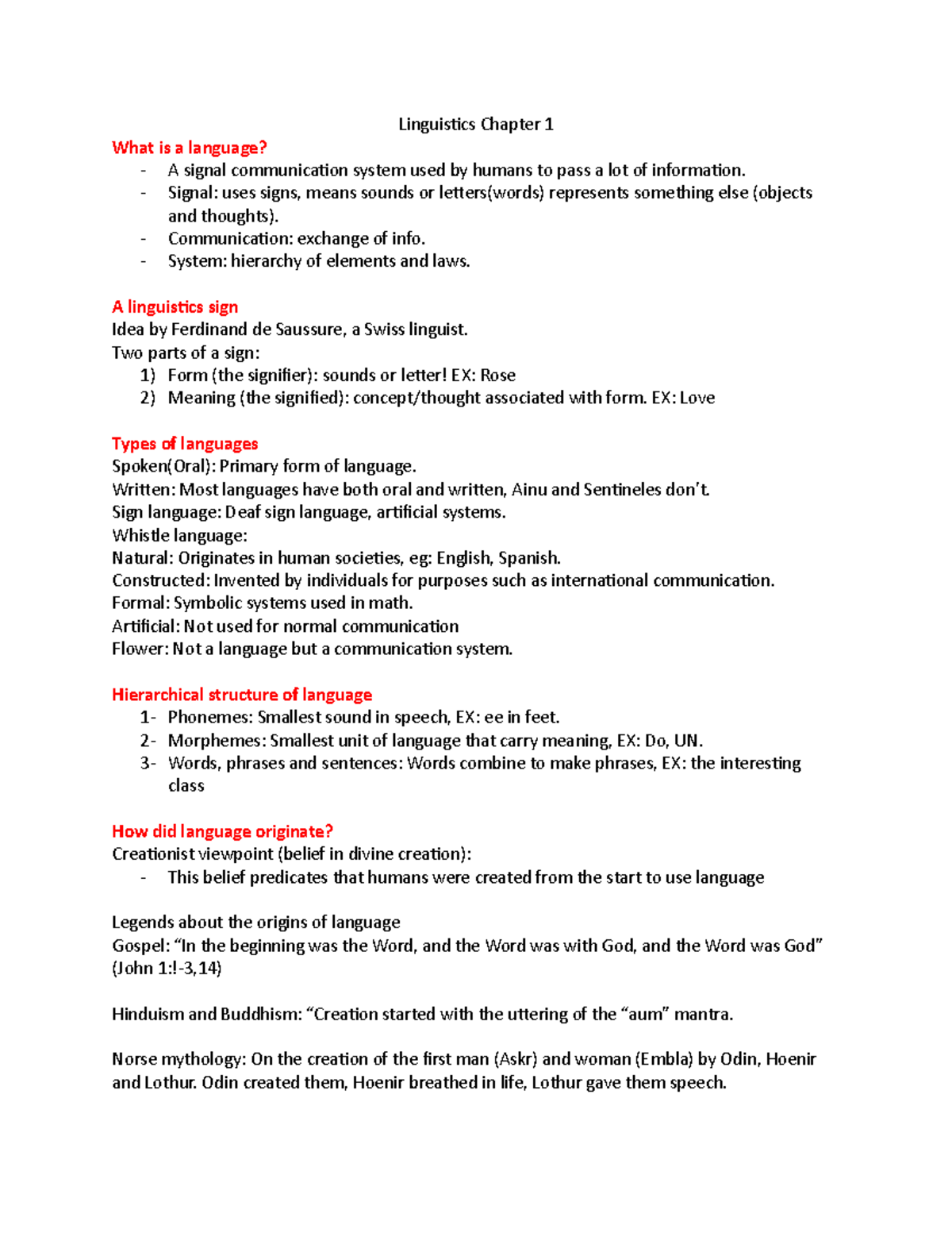 Linguistics Chapter 1 - Lecture notes 1-5 - Linguistics Chapter 1 What ...