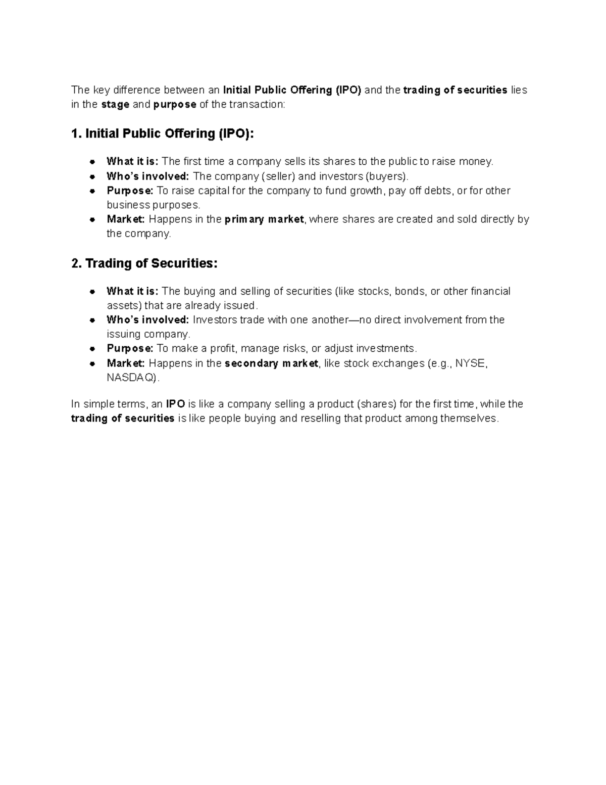 IPO - IPO - The key difference between an Initial Public Offering (IPO ...