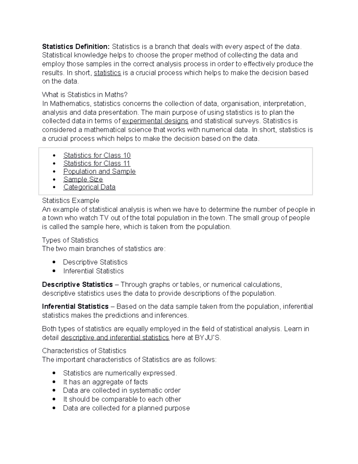 STATISTICS DEFINITION IN STATISTICS visual data 7