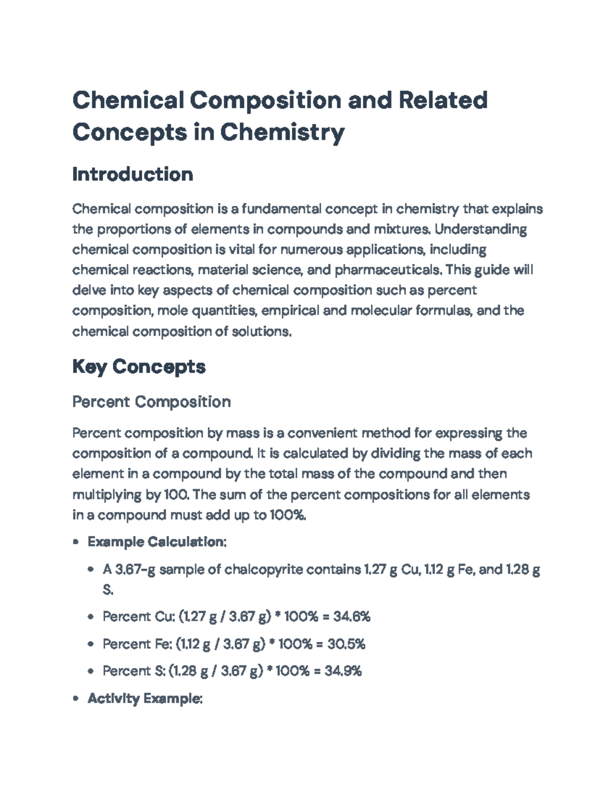 Understanding Chemical Composition: Key Concepts in CHEM101 Lectures ...
