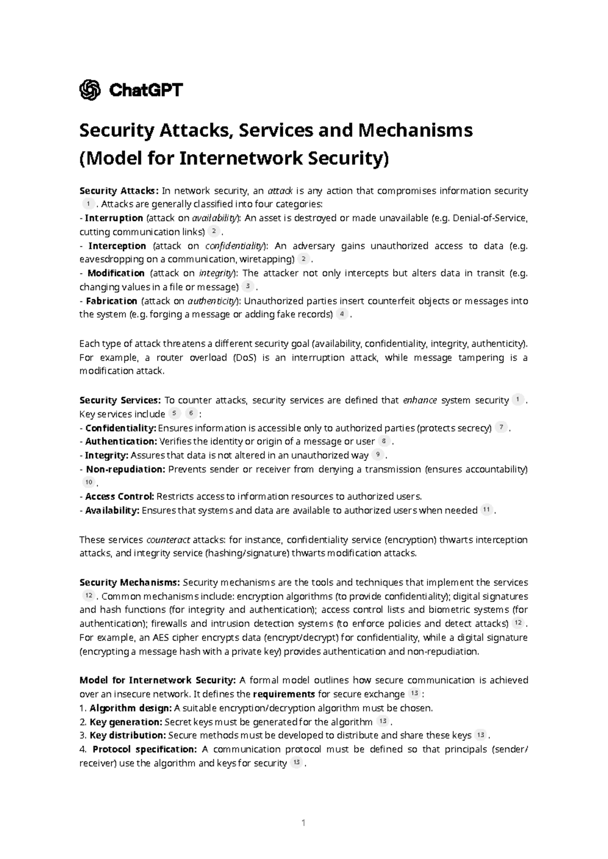 Security Attacks, Services, and Mechanisms in Internetwork Security ...