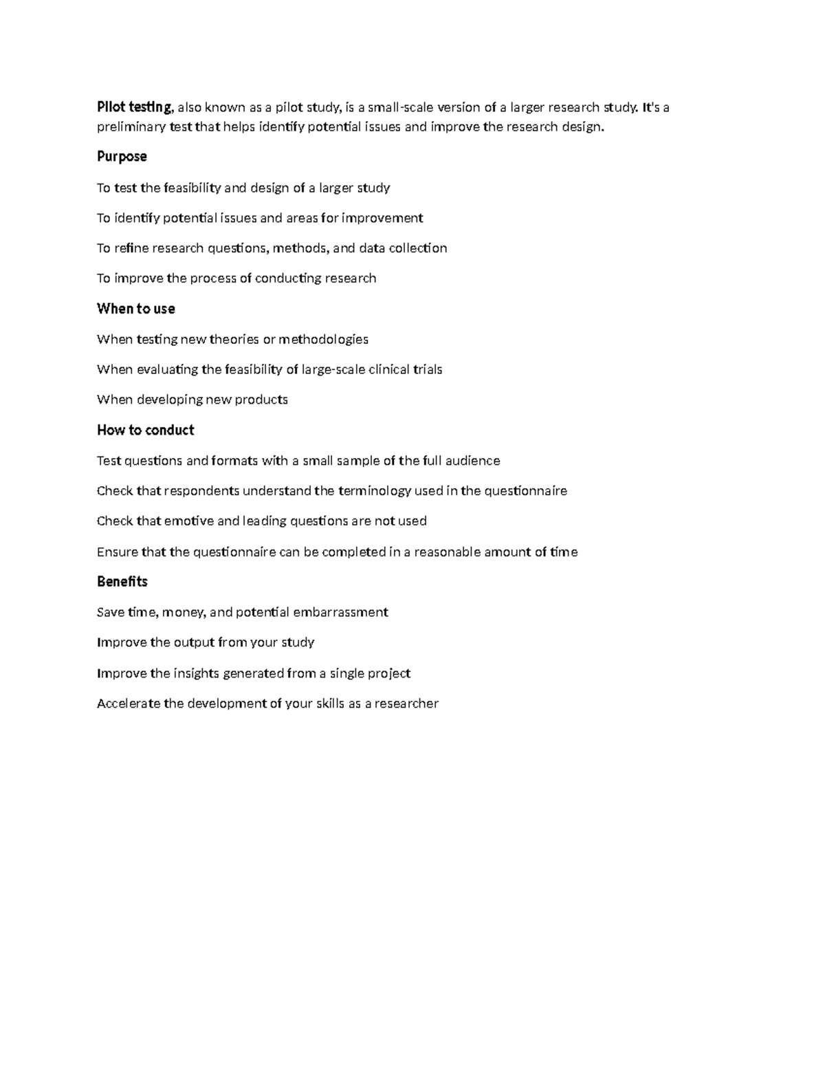 Pilot Testing: A Preliminary Study for Research Design Improvement ...
