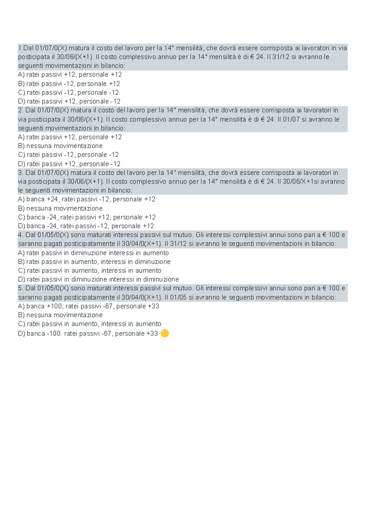 Esercizi e Spiegazioni sul Costo del Lavoro e Rimanenze - Corso 1 - Studocu