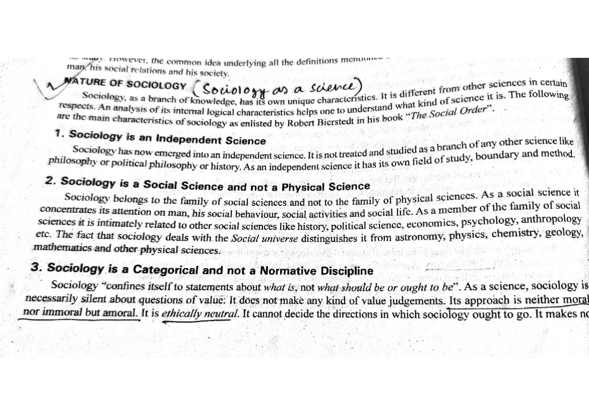 Sociology 101 - Key Characteristics and Concepts Explained - Studocu