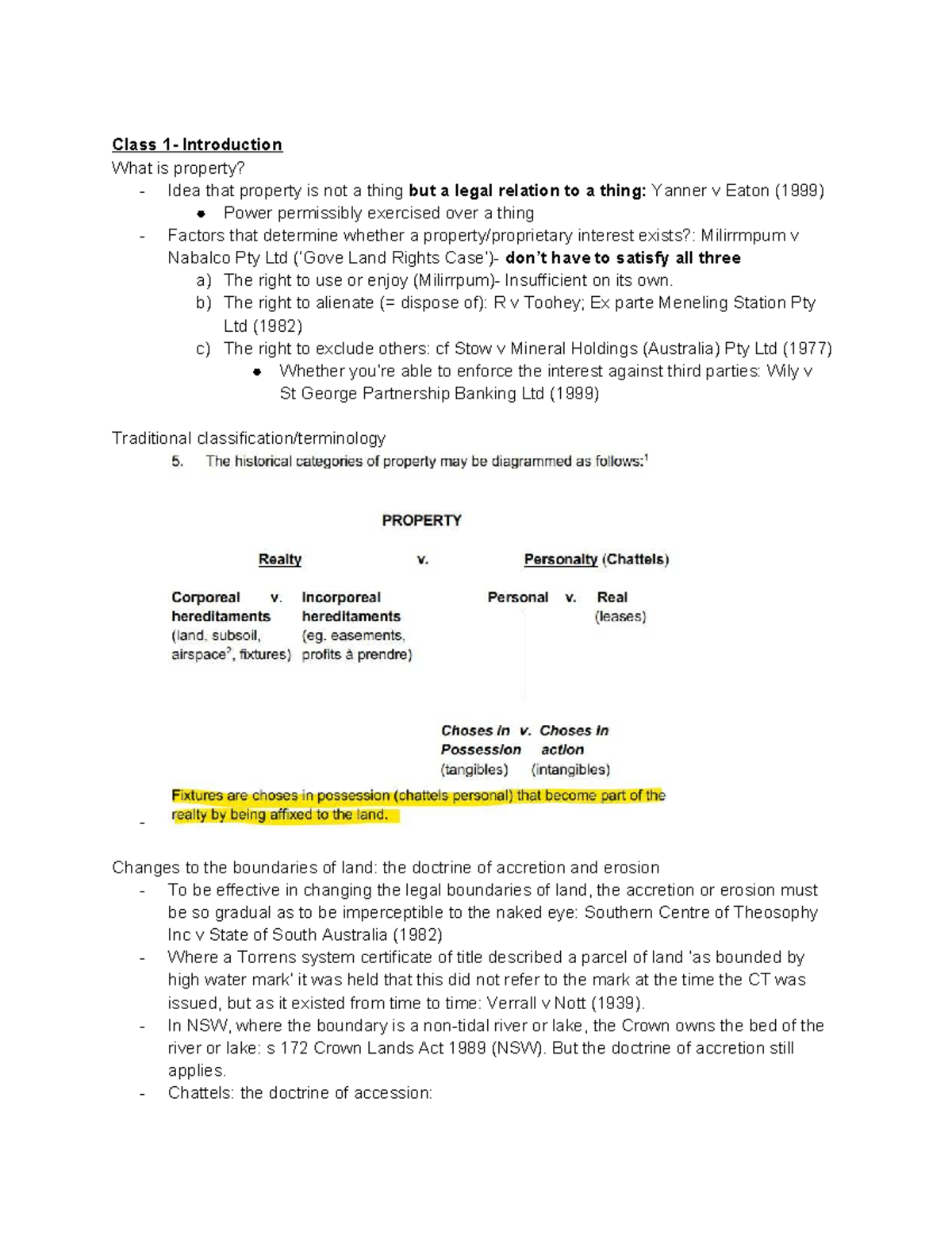 LAWS2383 - Comprehensive Course Notes on Land Law Concepts - Studocu