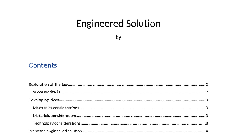 ENGR 101: Engineered Solution - Project Template & Guidelines - Studocu