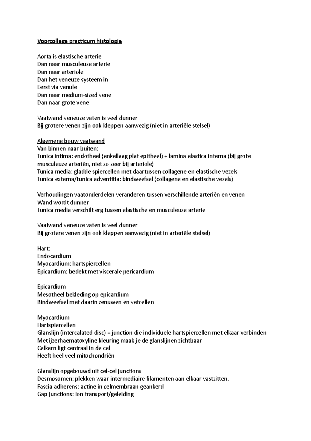 Practicum Histologie: Vaatstructuren en Hartweefsel Analyse - Studeersnel