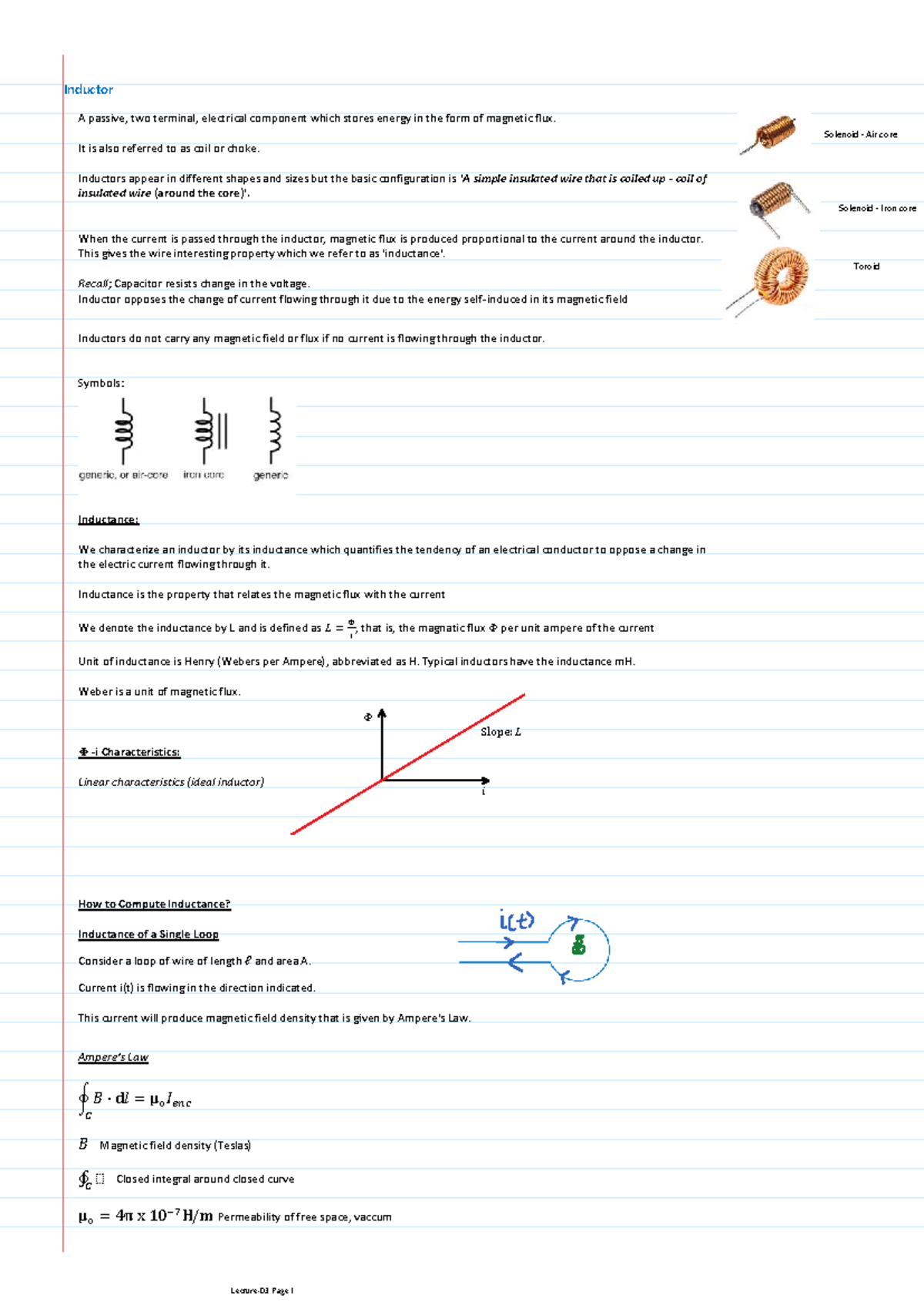 Inductor Concepts and Characteristics - Notes 03 - Studocu