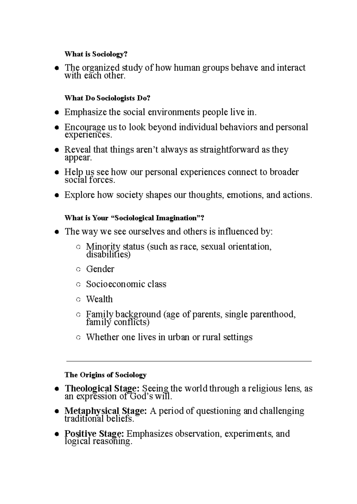 SOCI 1P90: Introduction to Sociology - Key Concepts and Theories - Studocu