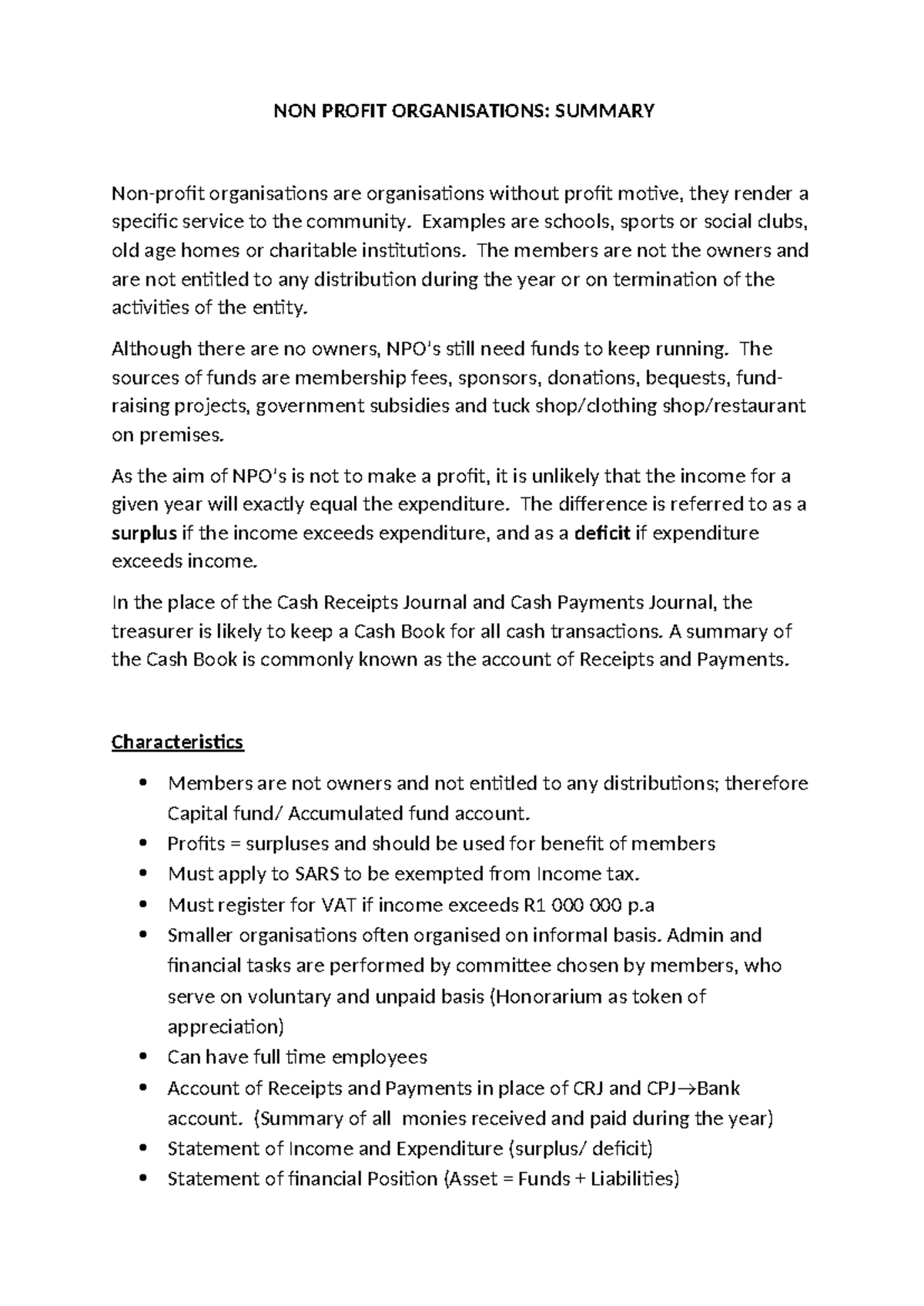 Non-Profit Organisations Overview: Key Concepts & Financial Management ...