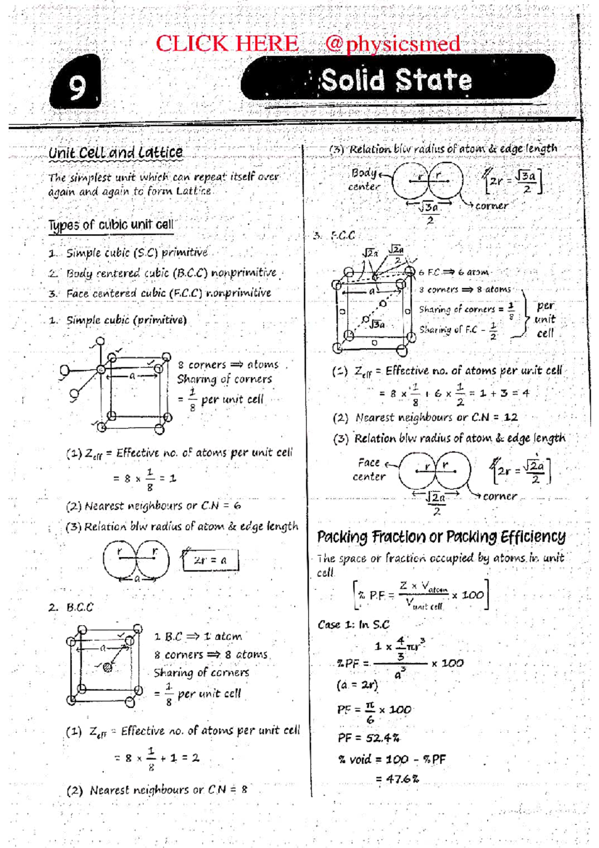 Solid State-9 Chemistry Med Easy@physicsmed - CLICK HERE 9 Solid State ...