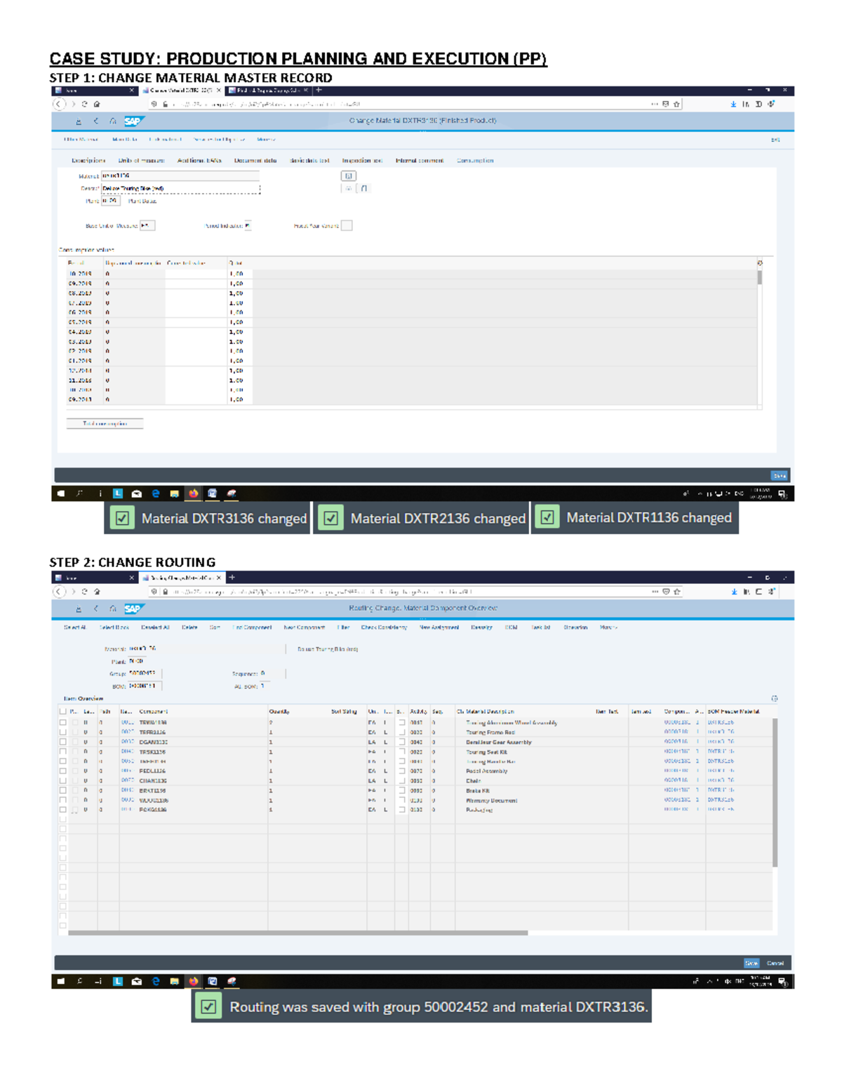 SAP DXTR Case Study: Production Planning Process Steps and Analysis ...