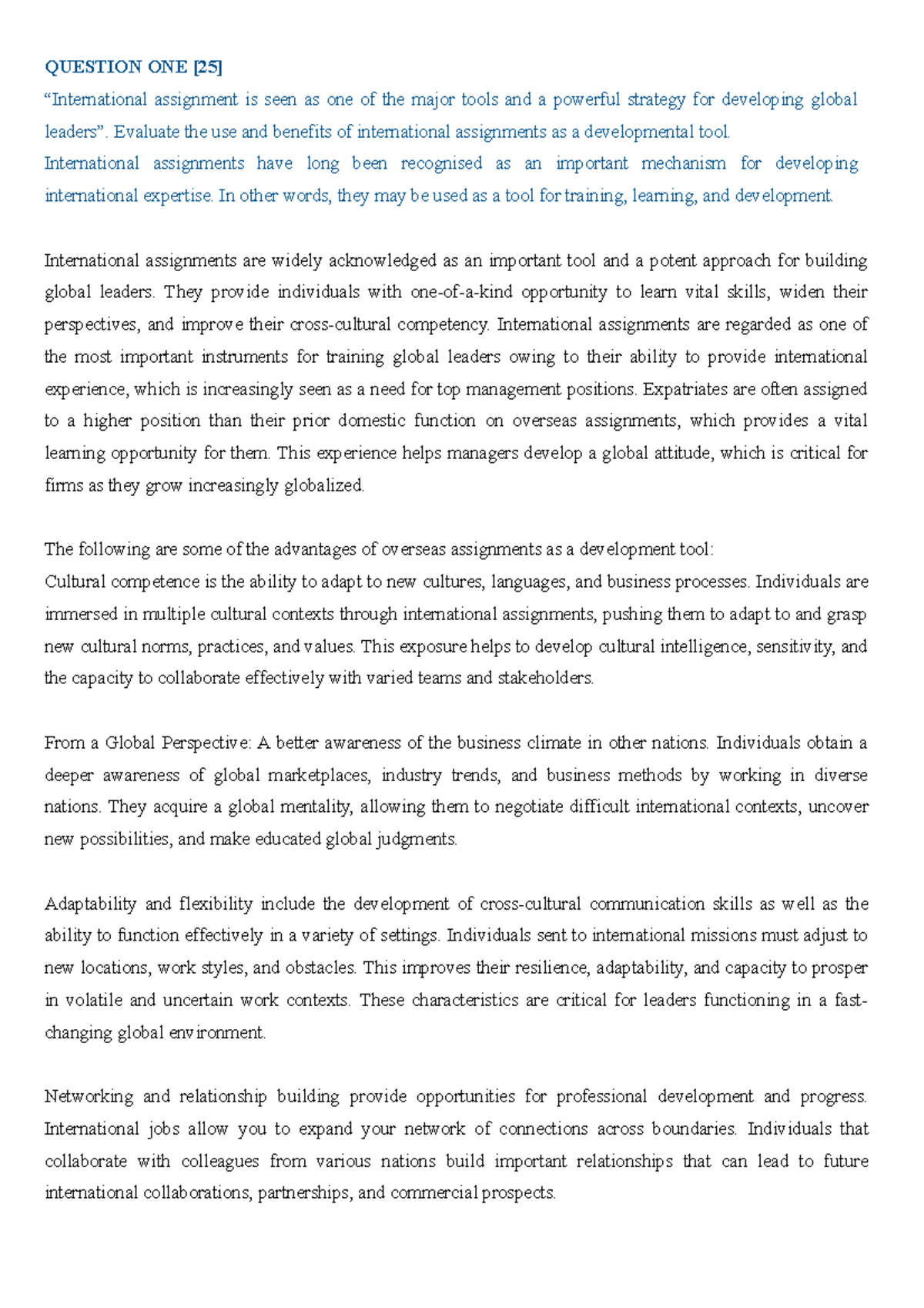International HRM Assignment 01: Benefits & Challenges of Global ...