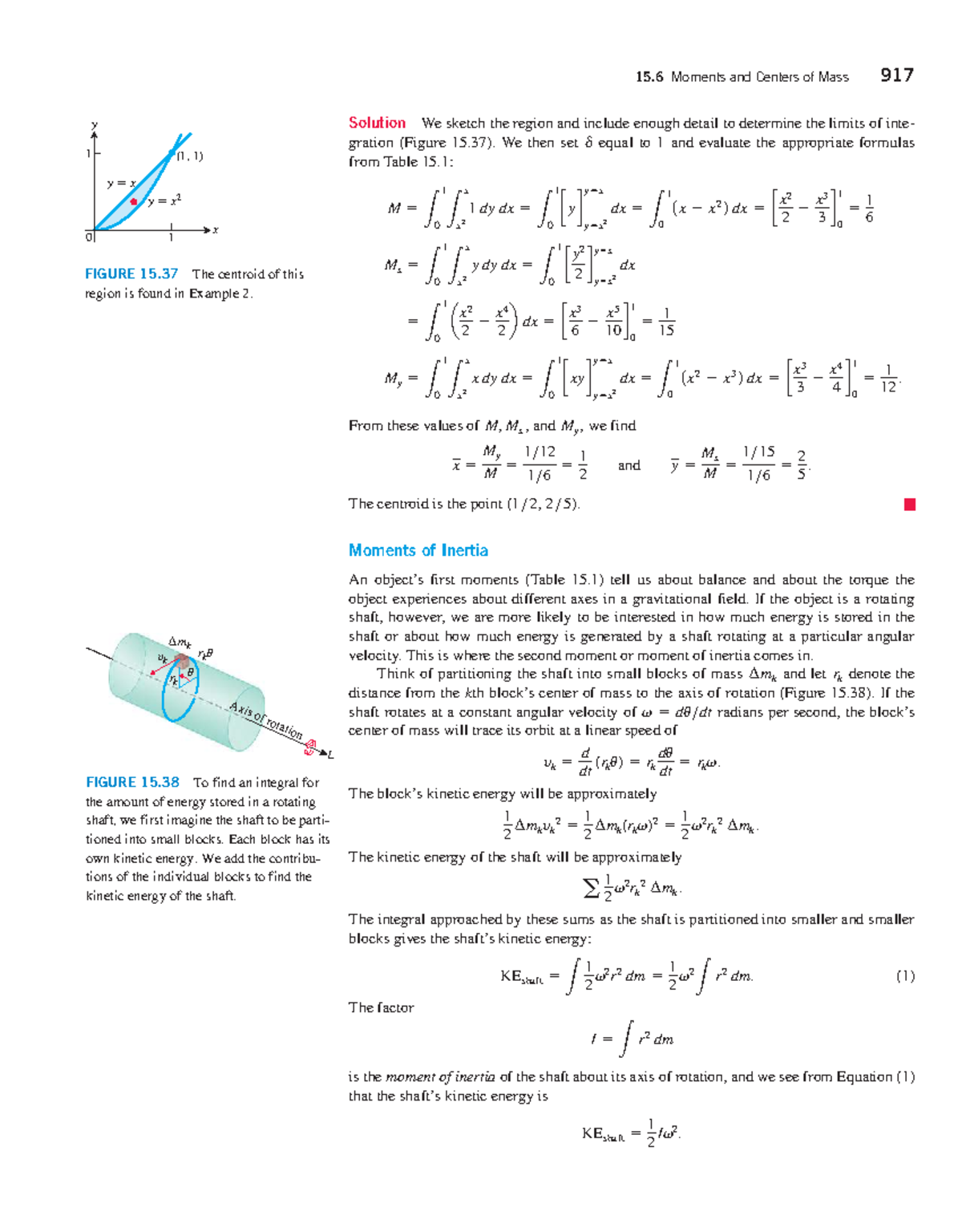 15.6 Moments and Centers of Mass Solutions - Thomas Calculus Notes ...