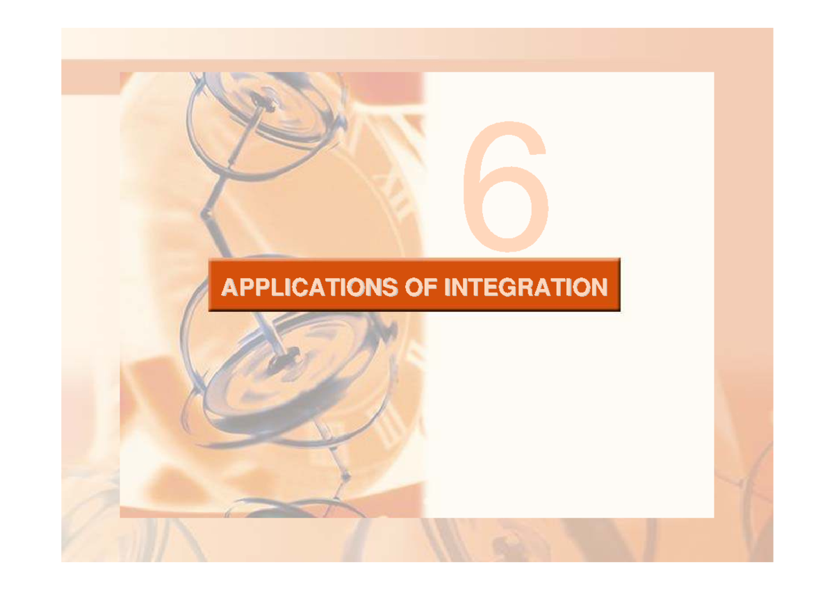 APPLICATIONS OF INTEGRATION: VOLUMES OF SOLIDS (5) - Studocu
