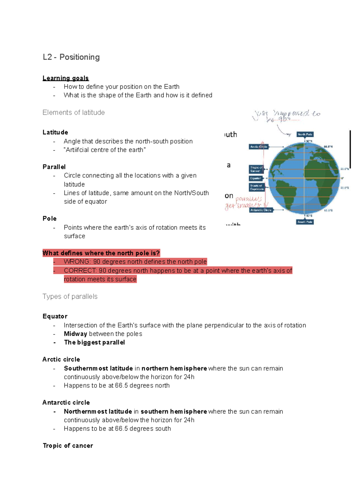 Cons 127 lecture notes: Earth positioning and navigation systems - Studocu