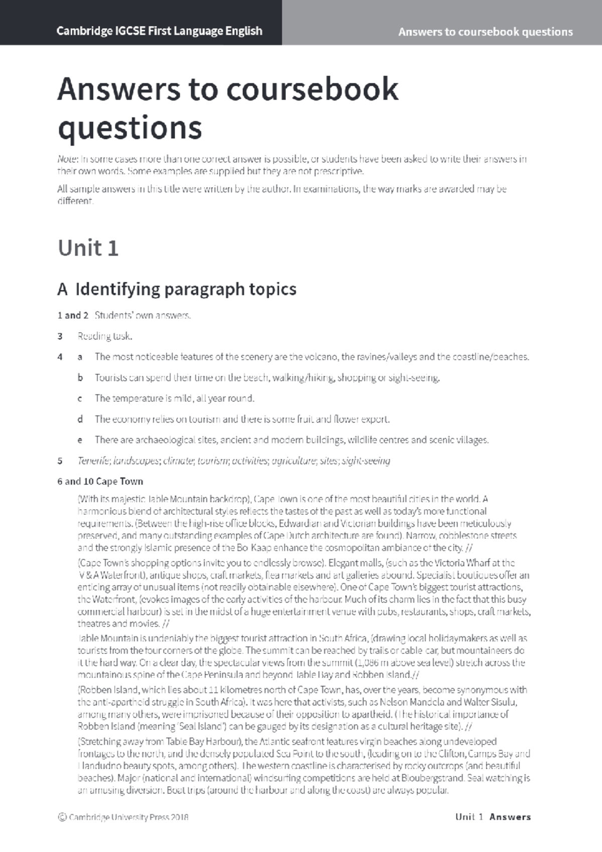 Answers Igcse FLE - AN IMPORTANT FILE CONTAINING INFORMATION ABOUT THE ...