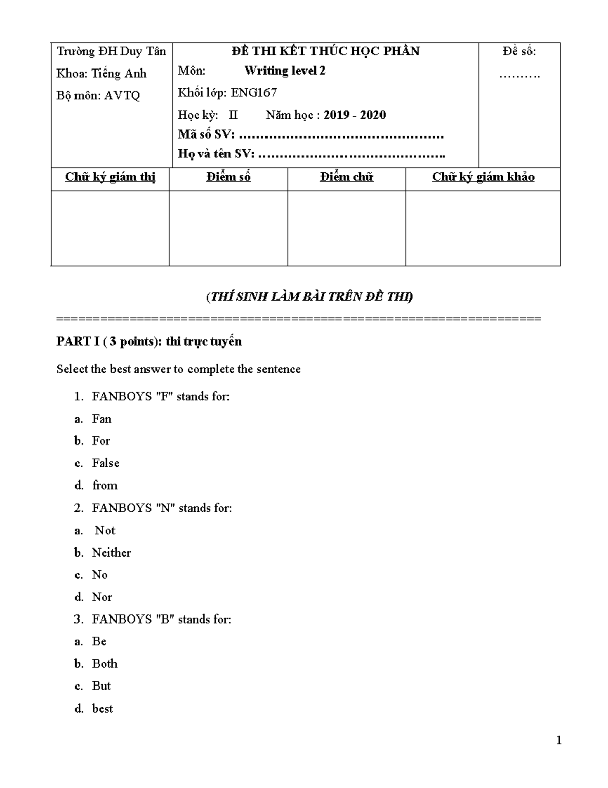 Final Exam ENG167 - Writing Level 2 Questions and Answers - Studocu
