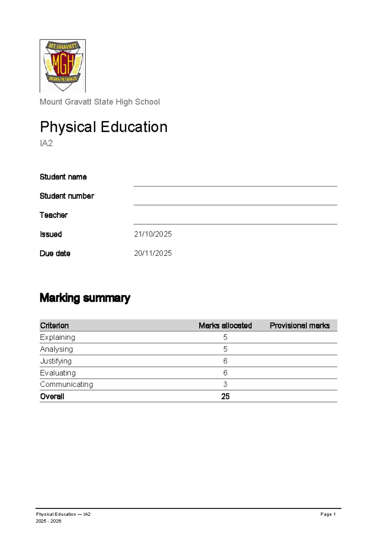 Physical Education IA2 2025: Ethics & Integrity Investigation Report ...