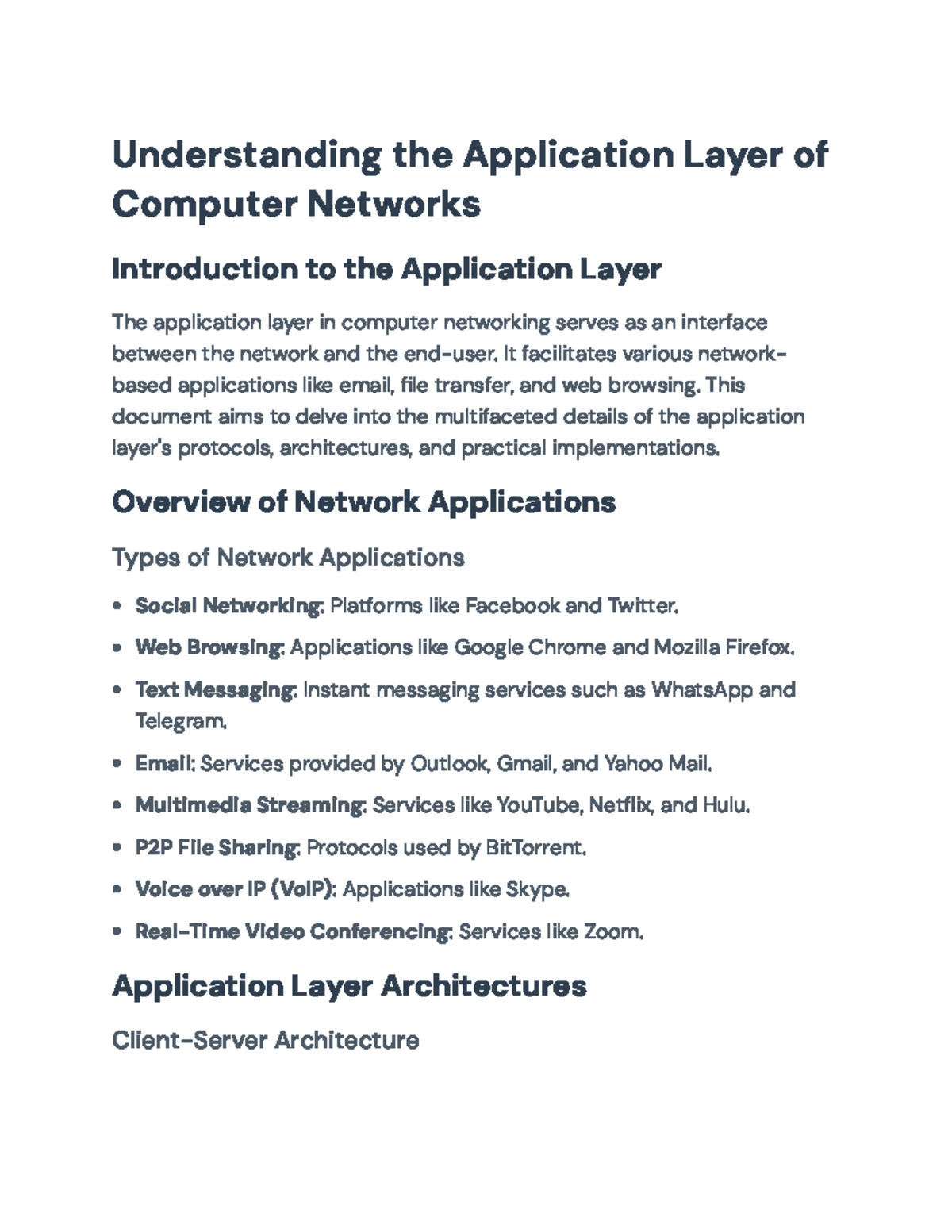 Application Layer in Computer Networks: Protocols & Architectures ...