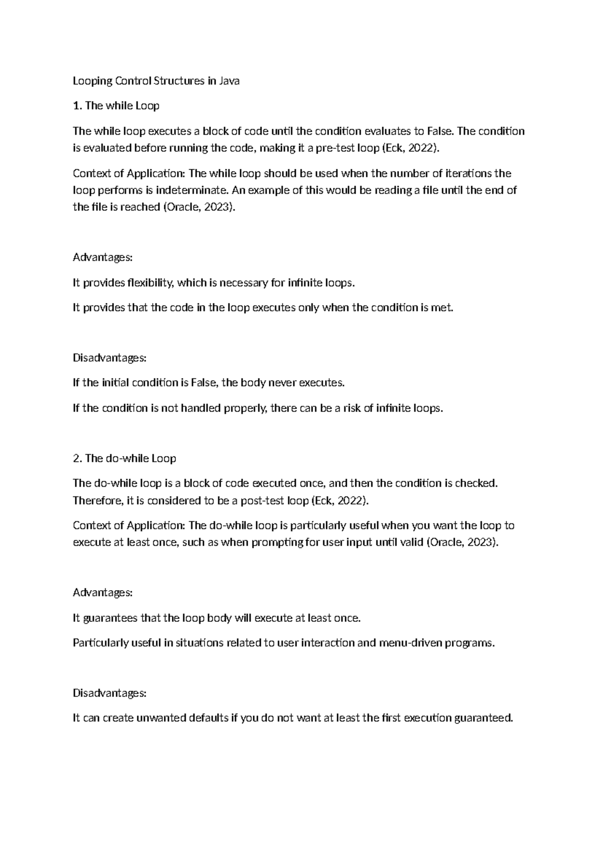 Java 1: Looping Control Structures Explained - Studocu