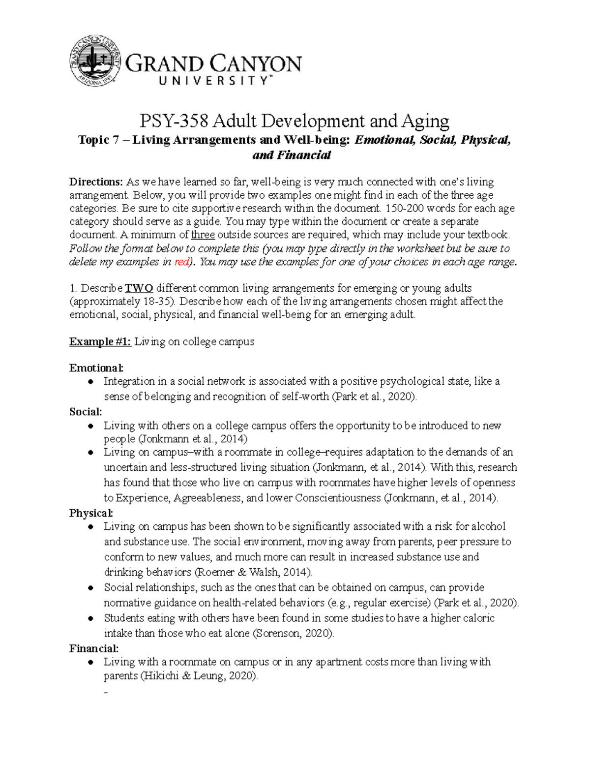 PSY-358 Topic 7: Impact of Living Arrangements on Well-being - Studocu