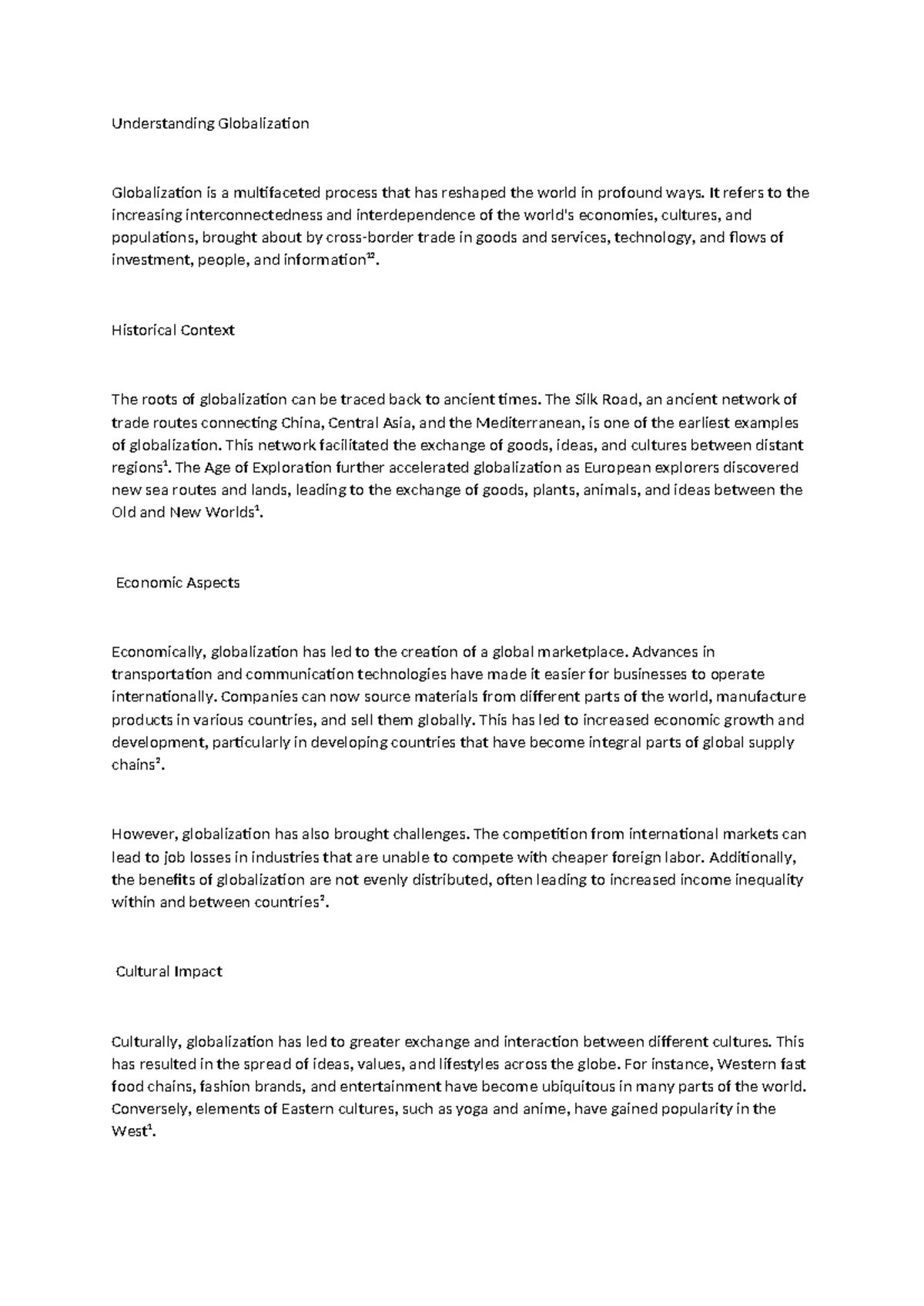 Understanding Globalization - Understanding Globalization Globalization ...