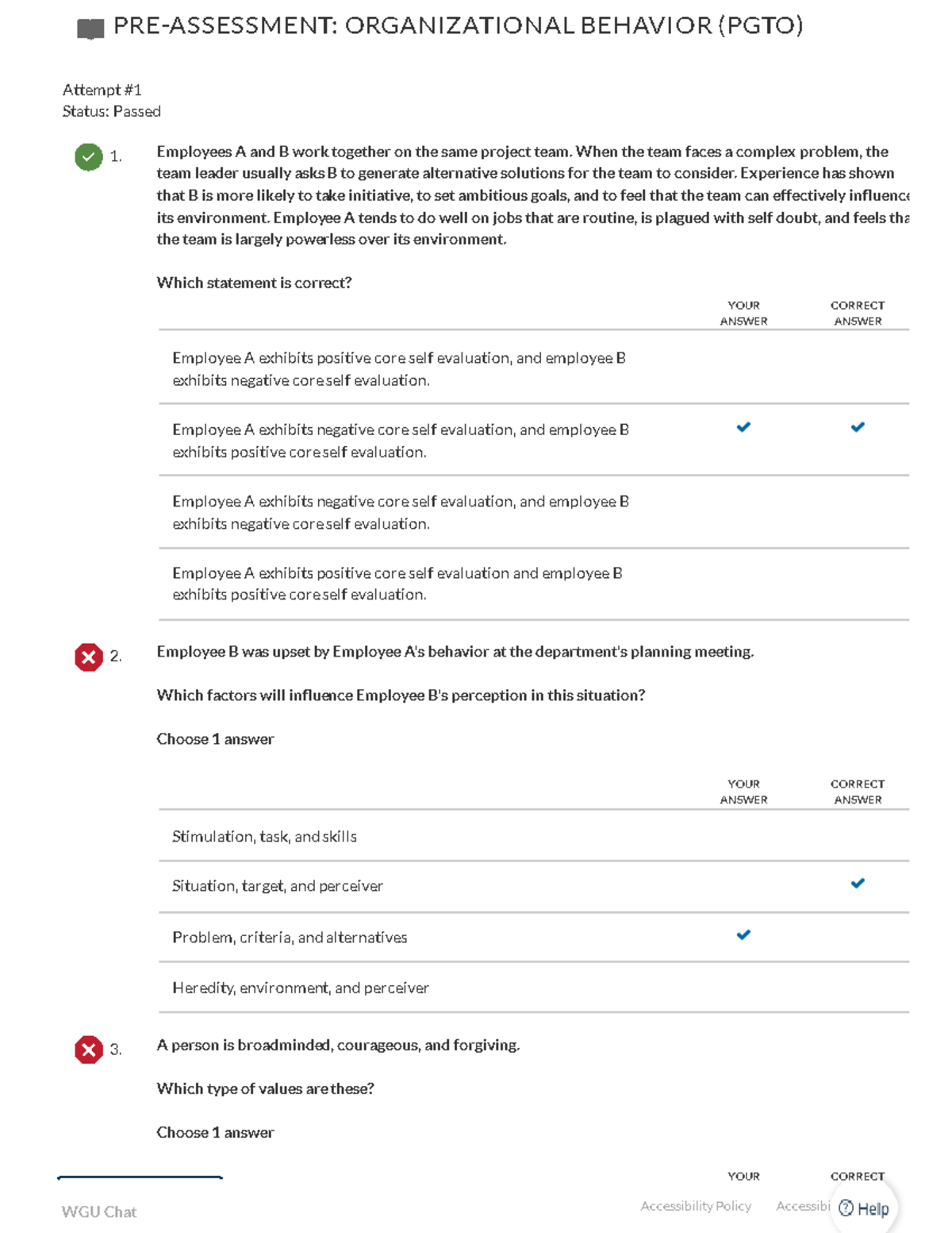 C715 Organizational Behavior Pre assessment - PRE-ASSESSMENT ...