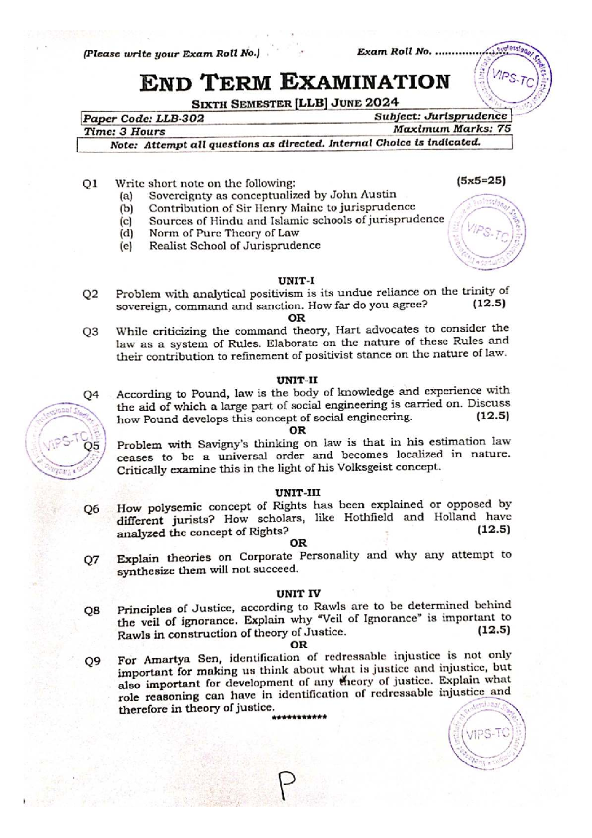 Final Exam Notes for Jurisprudence (Code: LLB302) - June 2024 - Studocu