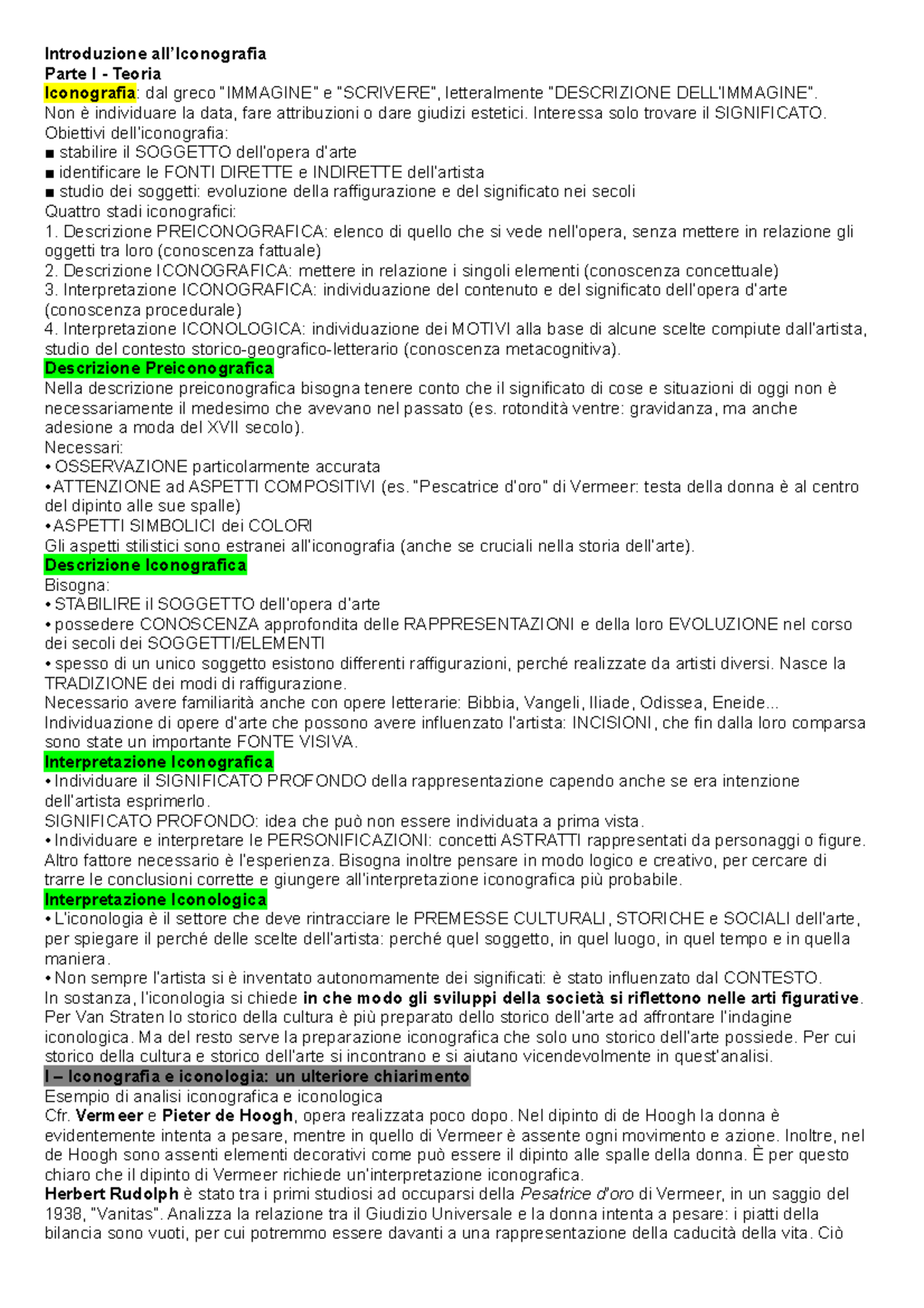 Riassunto Iconografia e Interpretazione - Intro all'Iconografia - Studocu