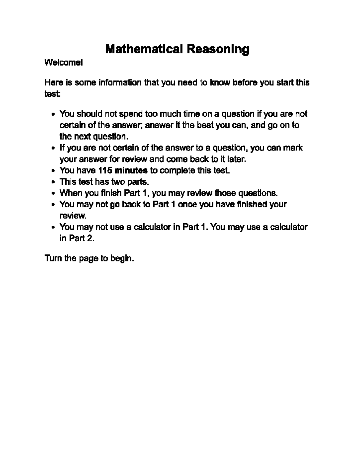 Mathematical Reasoning Test 2 - Princeton Math (Final Exam) - Studocu