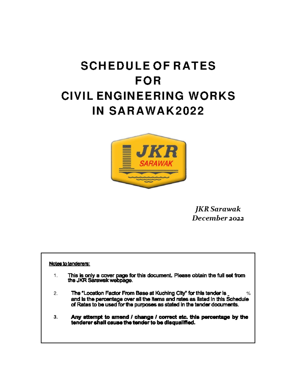 Schedule of Rates for Civil Engineering Works in Sarawak 2022 - Studocu