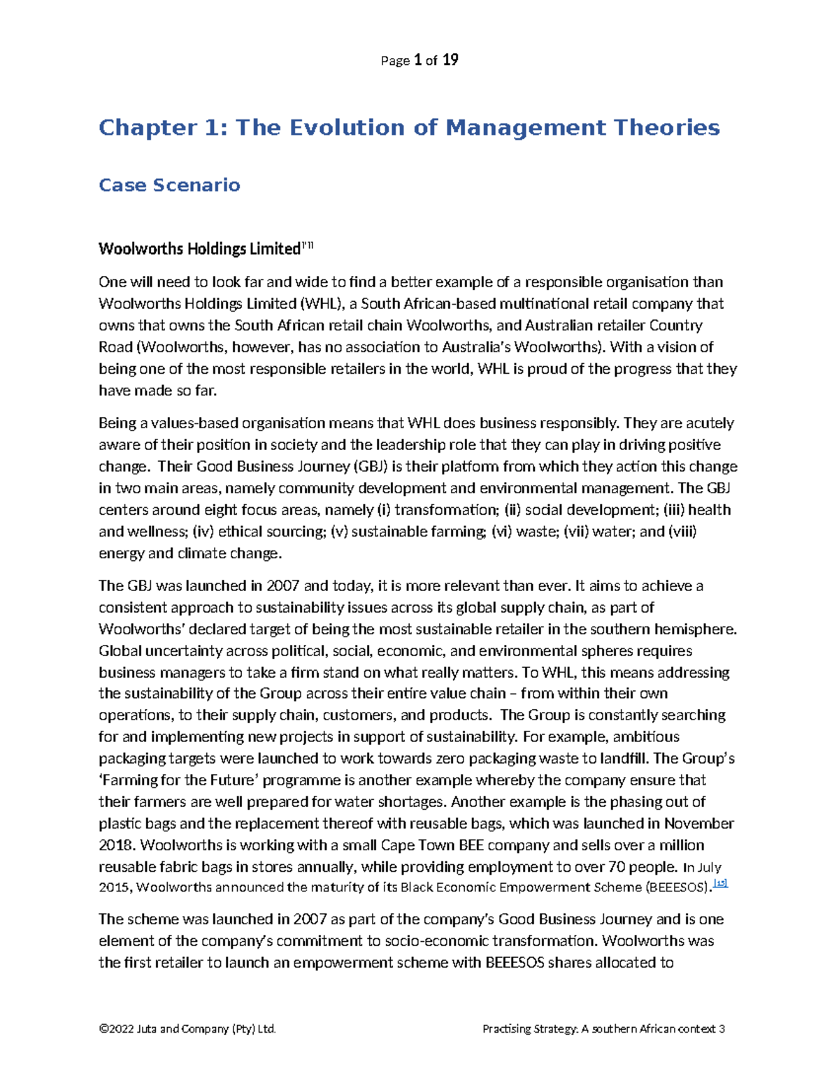 Chapter 1: The Evolution of Management Theories - Case Study on ...
