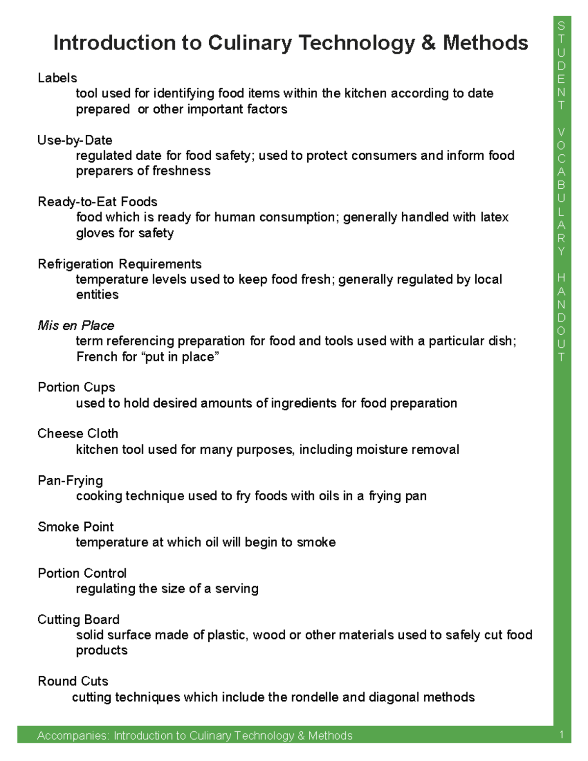 Culinary Tech Methods: Essential Tools & Techniques Overview - Studocu