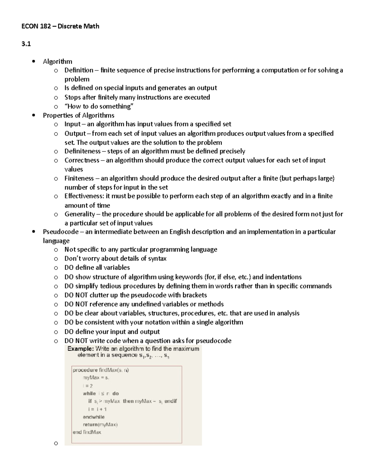 CS182 - Notes on Discrete Math Algorithms and Complexity Topics - Studocu