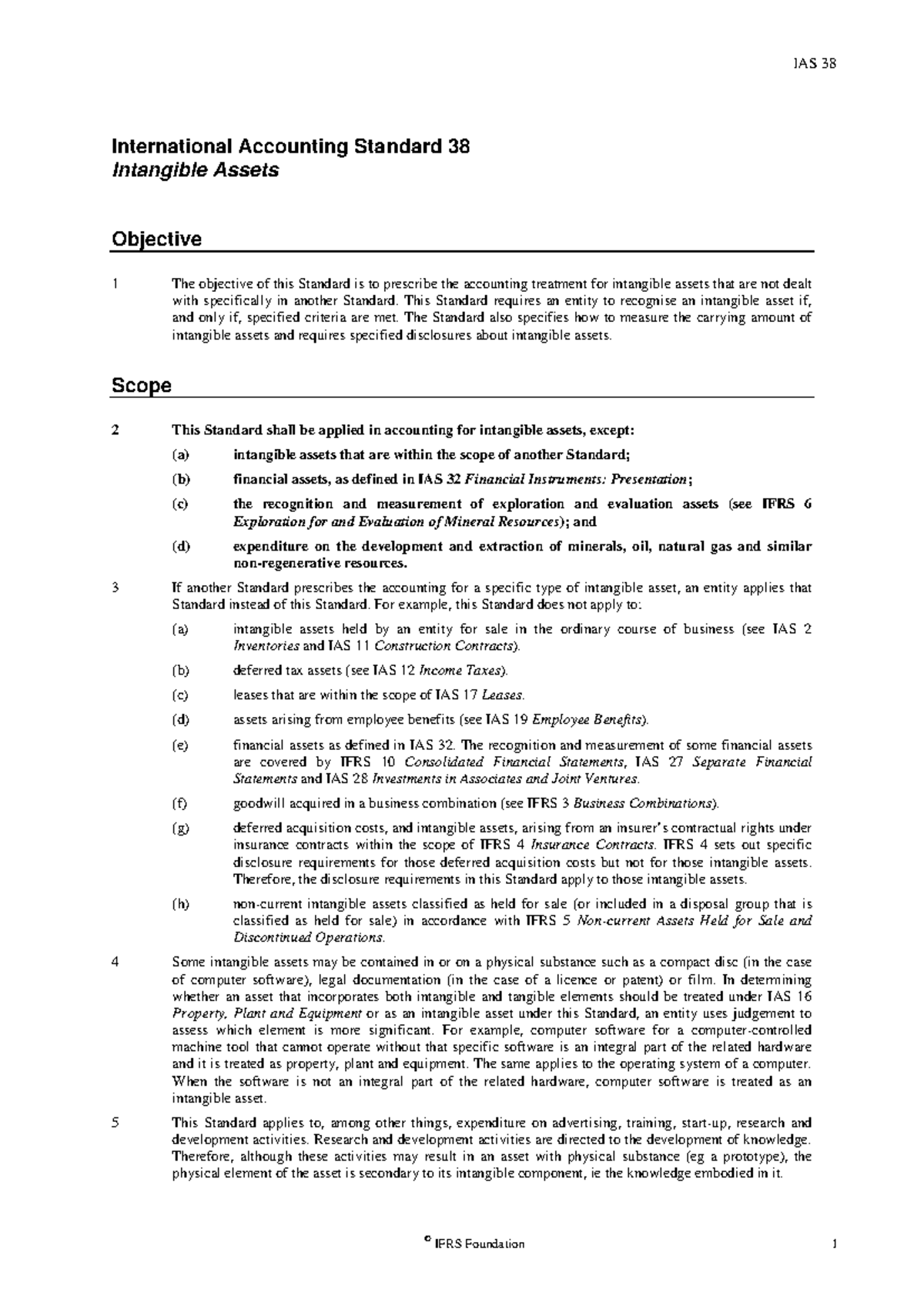 IAS 38 Intangible Assets: Comprehensive Overview and Guidelines - Studocu