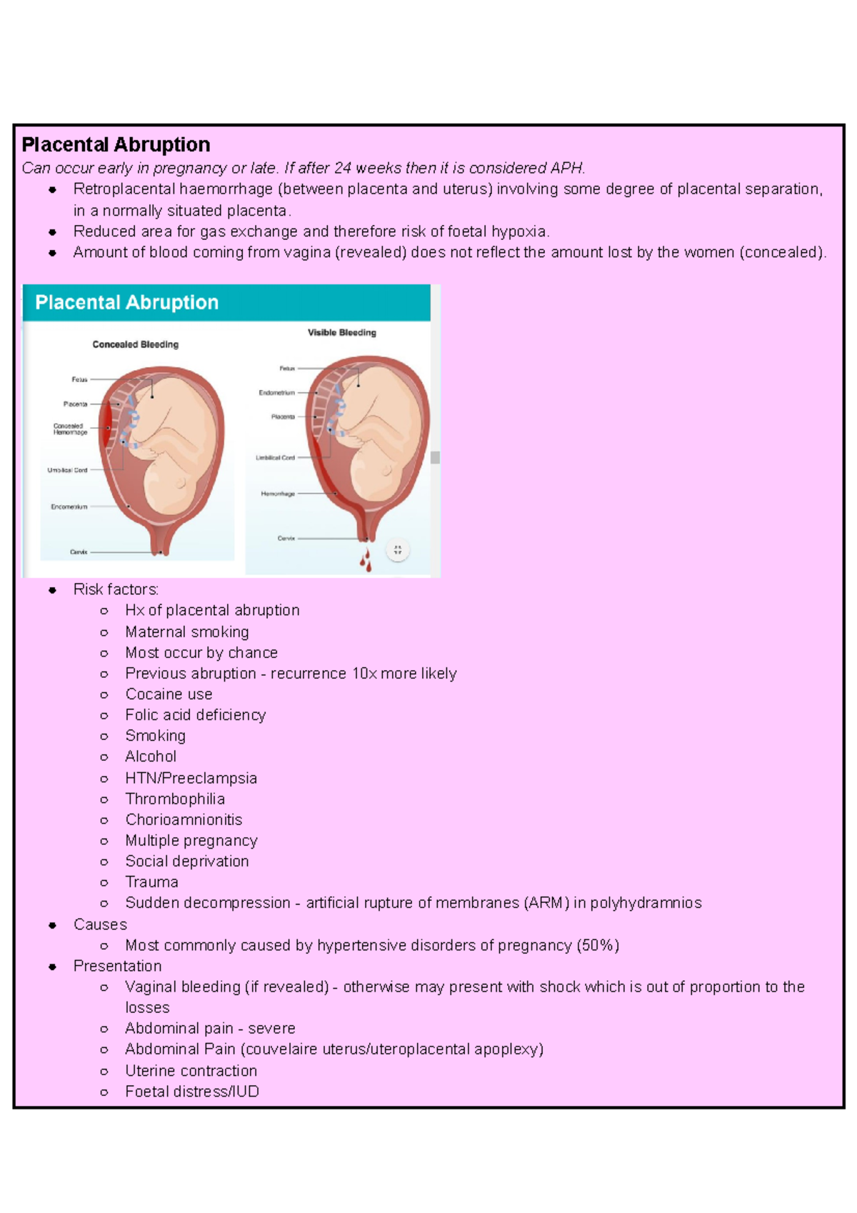 Placental Abruption Causes