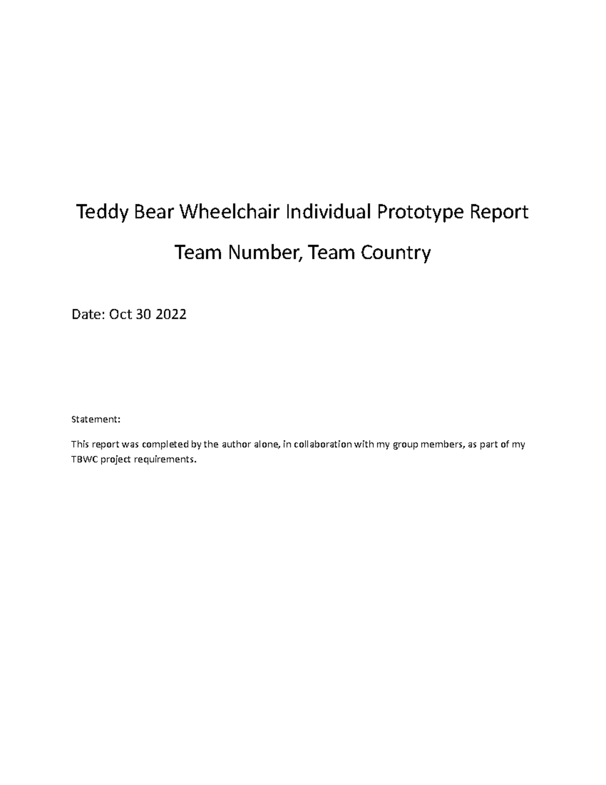 ENGG1100 F2022 Prototype Report Template - Individual 1 - Teddy Bear ...